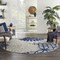 Homeroots 8 ft. Round Ivory & Navy Indoor & Outdoor Area Rug 384838 - alternate 7